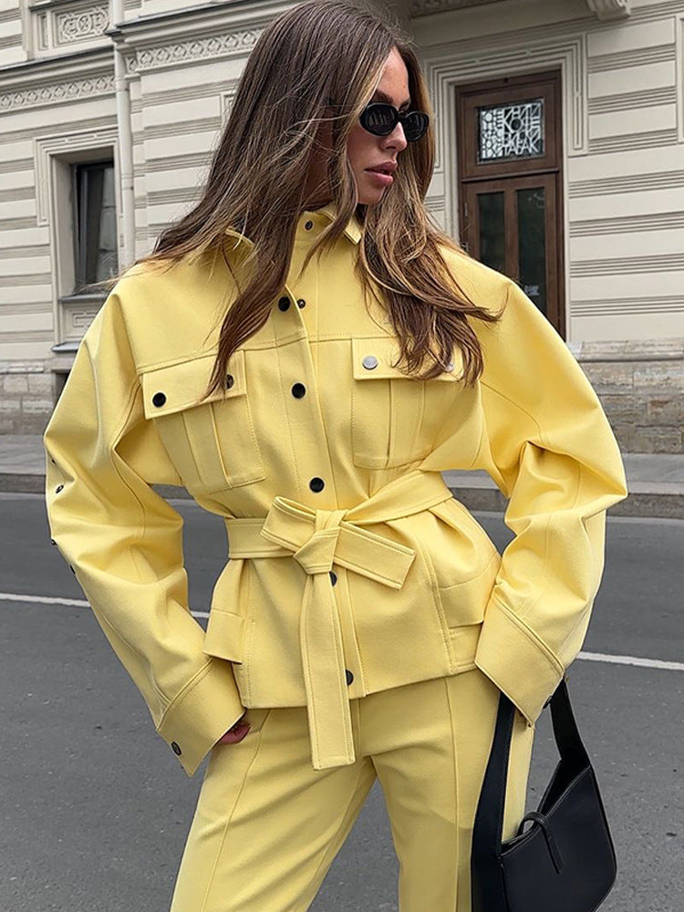 Fashion oversized jacket set for women and Chic und Stil pants