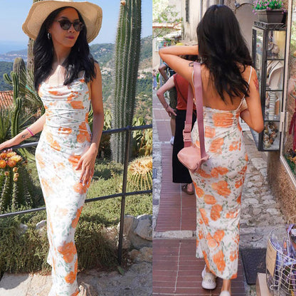 Robe Bodycon Floral Col Bateau Chic und Stil pour Femmes