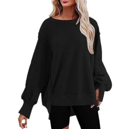 Damen Oversize Sweatshirt avec des manches ballonnantes Chic und Stil