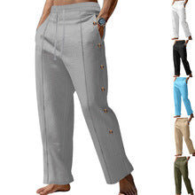 Chino pants for men with side buttons and elastic waist Chic und Stil