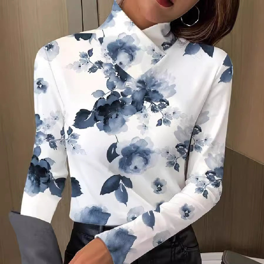 Blouse femme avec col montant élégant et imprimé floral Chic und Stil