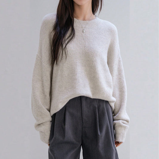 Pull en tricot surdimensionné pour femmes avec une douce polaire et des détails modernes Chic und Stil