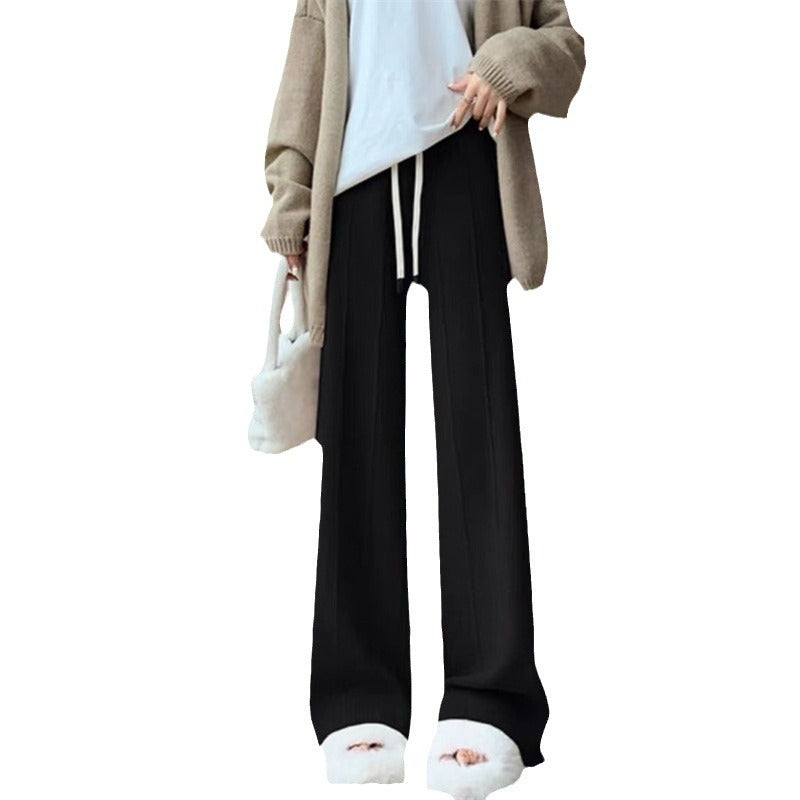 Warm palazzo pants for women with elastic waistband and side pockets Chic and Style