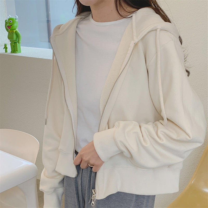 Veste à capuche cropped pour femme avec manches douces Chic & Stil