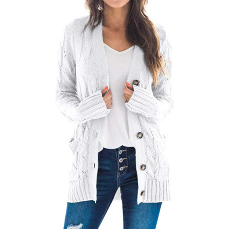 Cardigan en grosse maille pour femmes avec un motif de torsades élaboré et des poches pratiques Chic und Stil