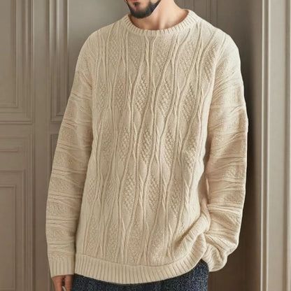 Pull à grosse maille pour femmes avec un motif alvéolé unique et un col haut Chic und Stil