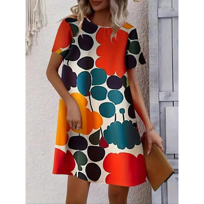 Robe Shift Imprimée Artificiellement pour Femmes Chic und Stil