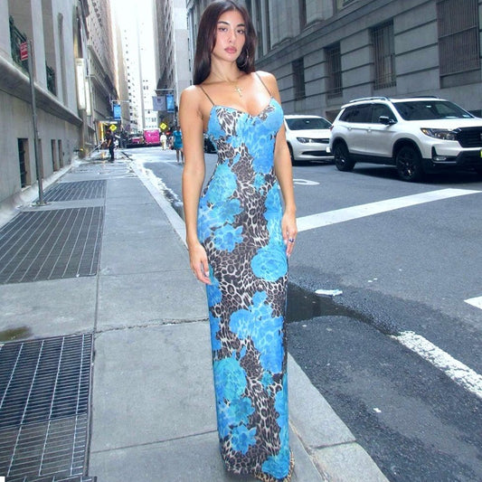Robe maxi à enfiler imprimée florale pour femmes Chic und Stil 1751429440