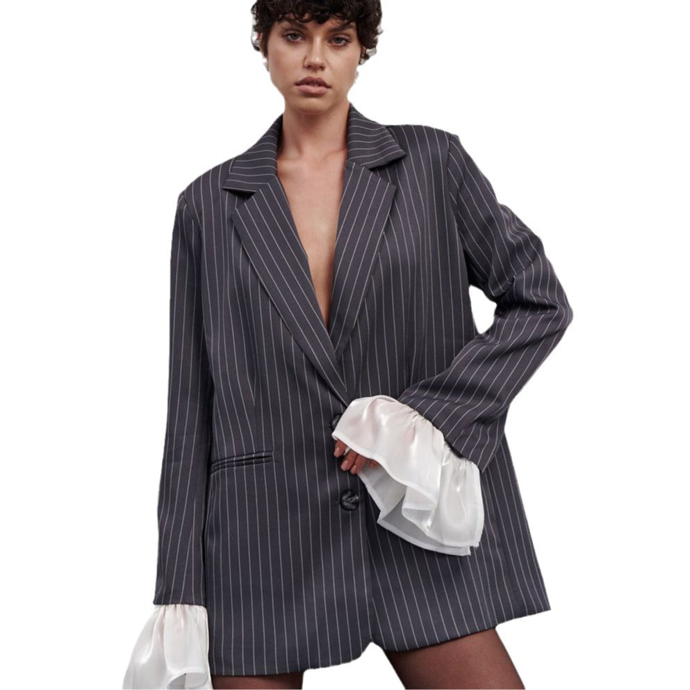 Dames Blazer élégant avec motif à rayures Chic und Stil