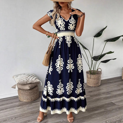 Femmes Robe Maxi Imprimé Bohémien Chic und Stil
