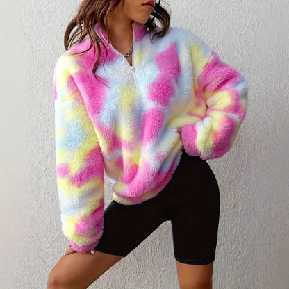 Pull en polaire doux pour femmes avec demi-fermeture éclair Chic und Stil