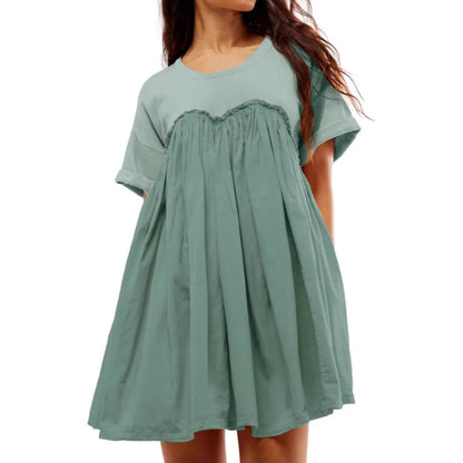 Robe shift plissée décontractée pour femmes Chic und Stil