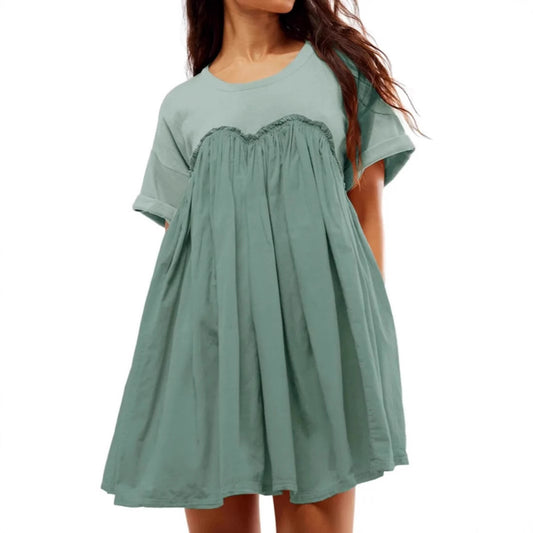 Robe shift plissée décontractée pour femmes Chic und Stil