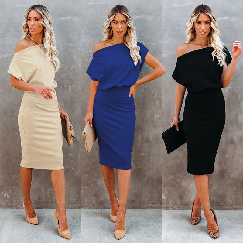 Robe midi off-shoulder pour femmes avec coupe bodycon Chic und Stil