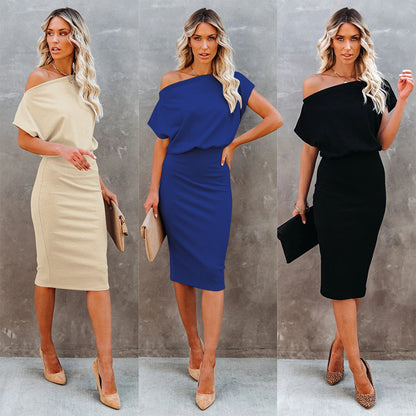 Robe midi off-shoulder pour femmes avec coupe bodycon Chic und Stil