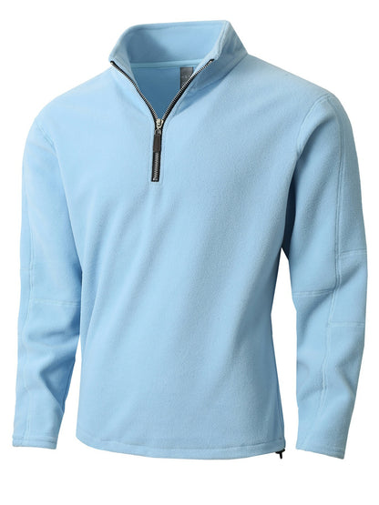 Men's Fleece Pullover with practical zip elements and high collar Chic and Style
