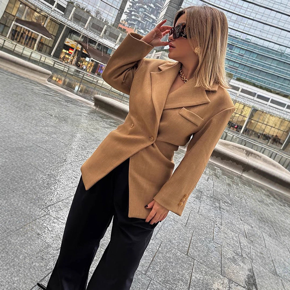 Dames blouson élégant oversize avec détails de boutons et silhouette contemporaine Chic und Stil