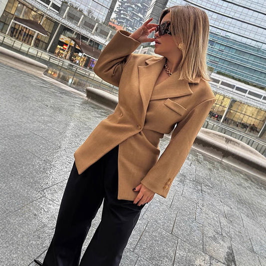 Dames blouson élégant oversize avec détails de boutons et silhouette contemporaine Chic und Stil