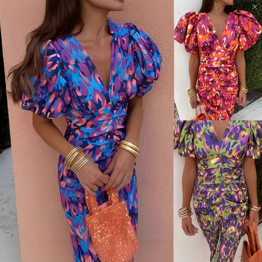 Robe de soirée pour dames avec des manches ballon volumineuses Chic und Stil
