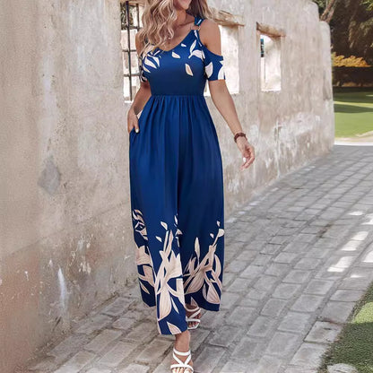Robe Maxi Fleurs à Épaules Dénudées Chic und Stil