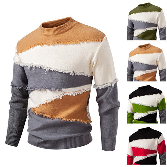 Pull homme à la mode avec un design unique à franges Chic und Stil