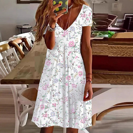 Robe évasée à imprimé floral pour dames Chic und Stil