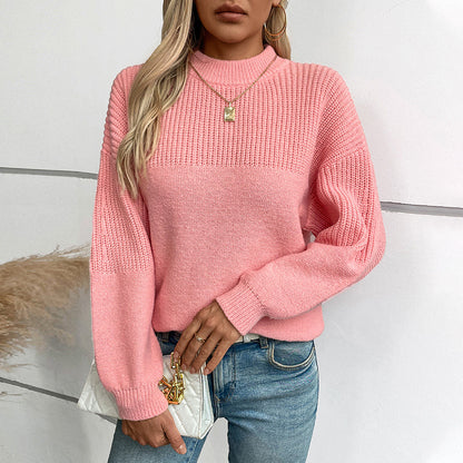 Pull décontracté pour femmes avec col montant et tricot texturé moderne Chic und Stil