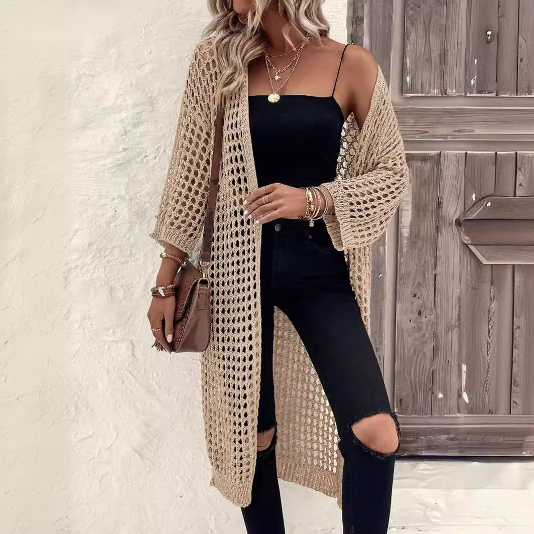 Dames Blouse en crochet aérien avec design ouvert et manches larges Chic und Stil