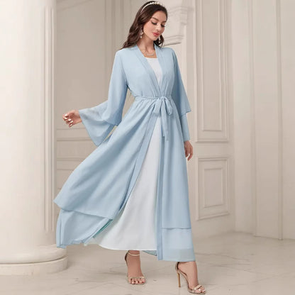 Dames Élégante longue veste kimono en tissu fluide avec coupe ample Chic und Stil