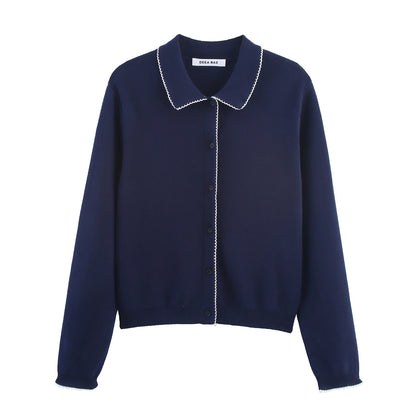 Dame décontractée et mode cardigan avec col Chic und Stil