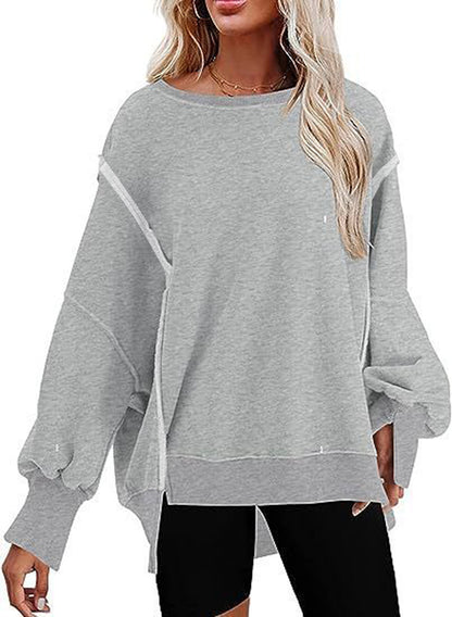 Damen Oversize Sweatshirt avec des manches ballonnantes Chic und Stil