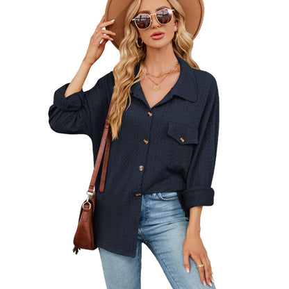 Chemise overshirt décontractée pour femmes avec design structuré Chic und Stil