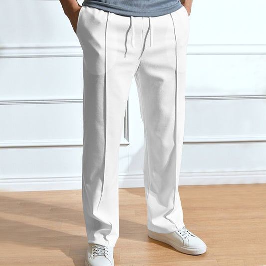 Men's leisure pants with elastic waistband and side snap buttons Chic und Stil