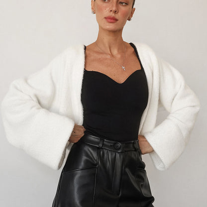 Dame cardigan moelleux avec décolleté en V élégant et manches larges Chic und Stil