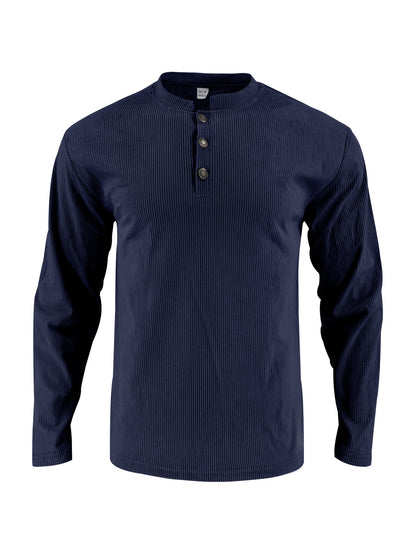 Chemise à manches longues pour hommes avec patte de boutonnage confortable et design texturé Chic und Stil