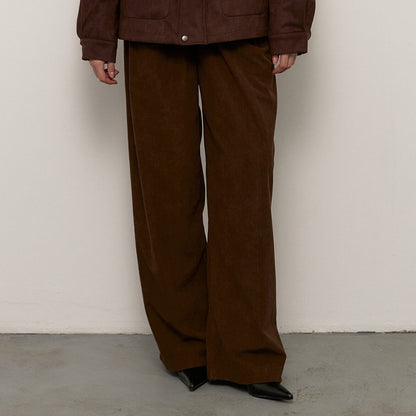 Wide corduroy pants for women with pleats Chic and Style
