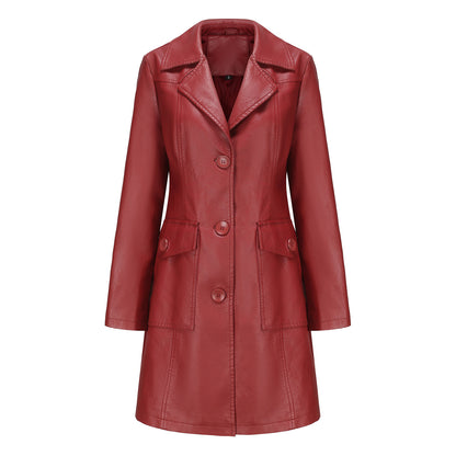 Blazer en faux cuir tendance pour femmes avec poches pratiques Chic und Stil