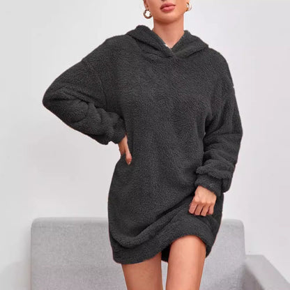 Robe à capuche oversize douillette pour femmes en doux polaire Chic und Stil