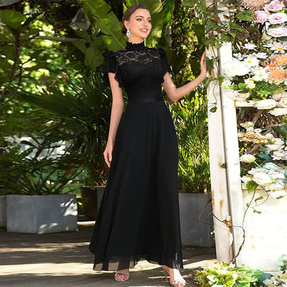Robe maxi élégante à superposition en dentelle pour femmes Chic und Stil
