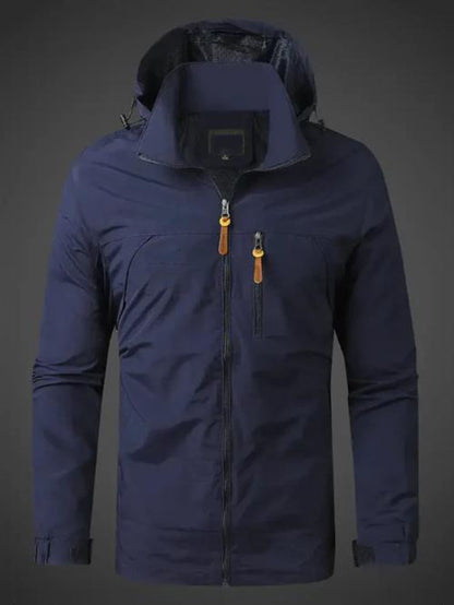 Functional waterproof jacket for men with adjustable hood Chic and Style