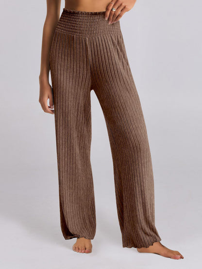 Chic and Style Wide Ribbed Palazzo Pants for Women