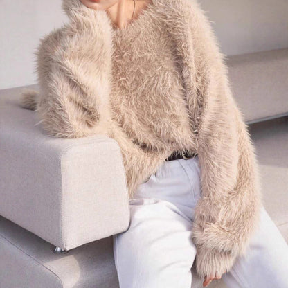 Dames pull doux avec matériau doux et design à la mode Chic und Stil