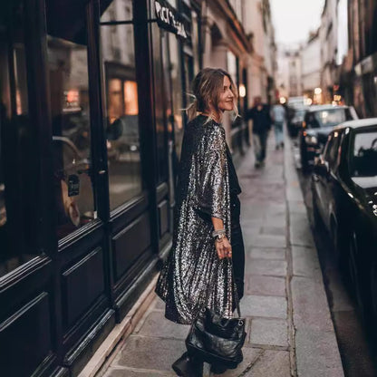 Ladies shimmering kimono with loose fit Chic and Style