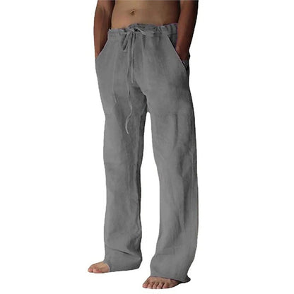 Casual linen pants for men with adjustable waist and side pockets Chic and Style