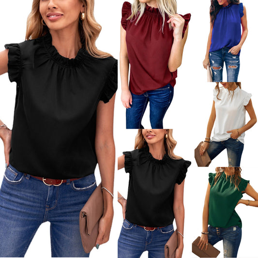 Chemisier femme avec volants et col montant Chic und Stil