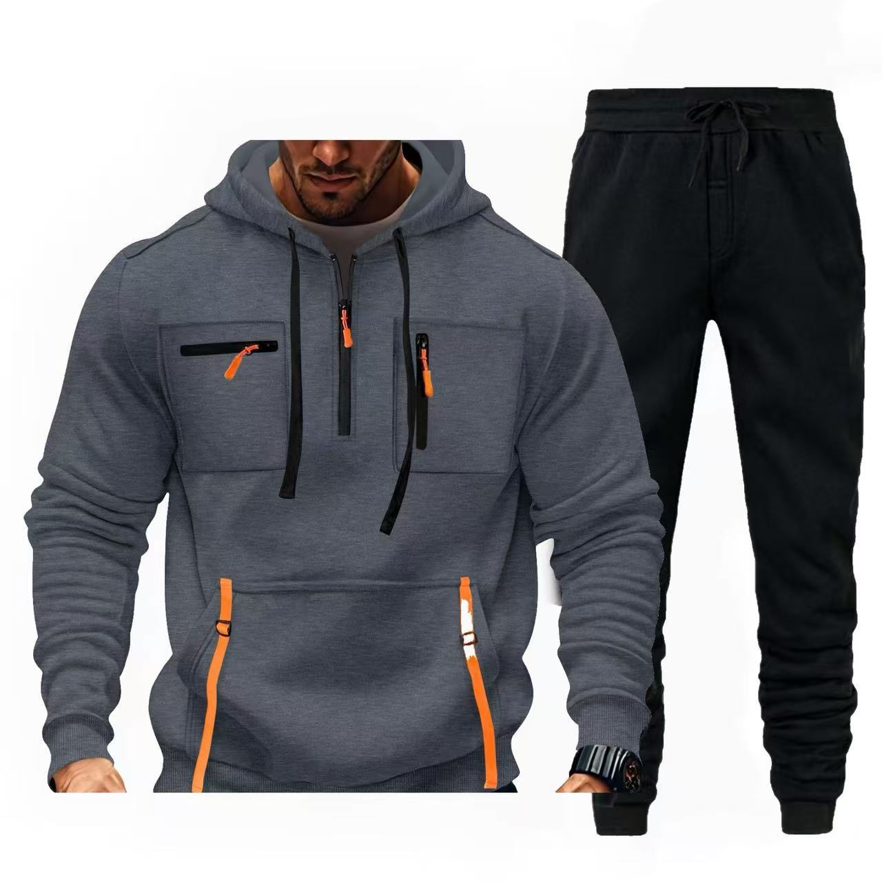 Men multifunctional hoodie and jogger pants Chic and Style