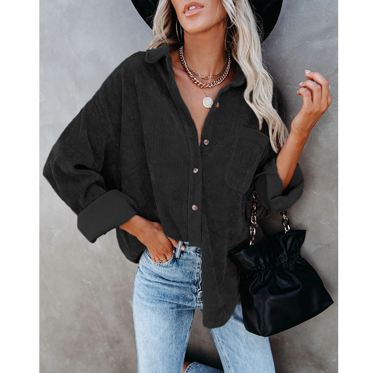 Chemise-blouse casual en velours pour femmes Chic und Stil