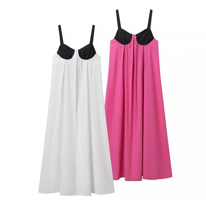 Robe maxi pour femmes avec un haut moulant et une jupe fluide Chic und Stil