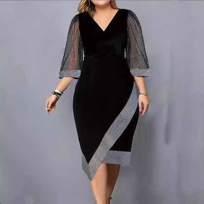 Dames Élégant Robe Sans Manches V Décolleté Chic und Stil