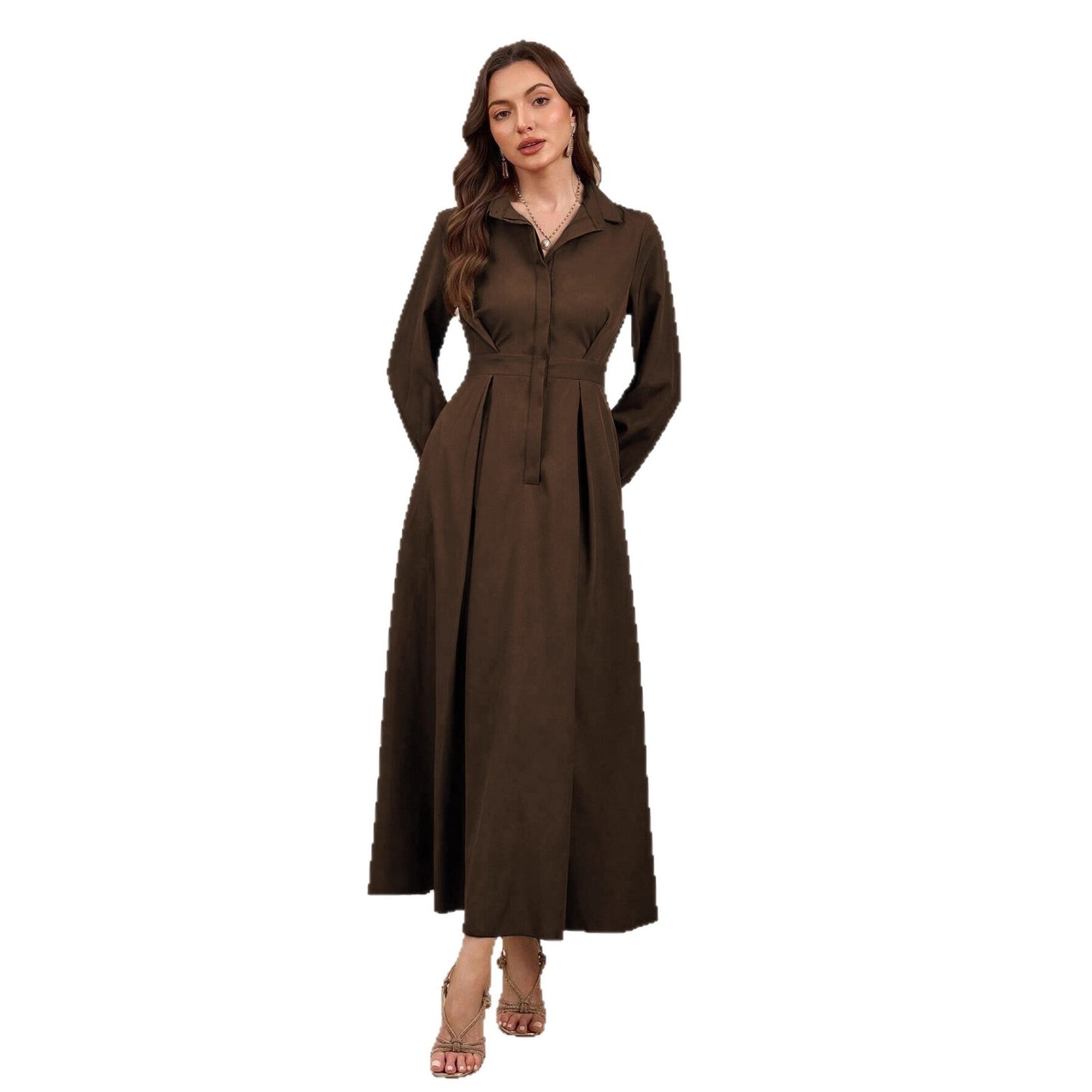Robes chemises élégantes pour femmes avec jupe fluide et poches pratiques Chic und Stil